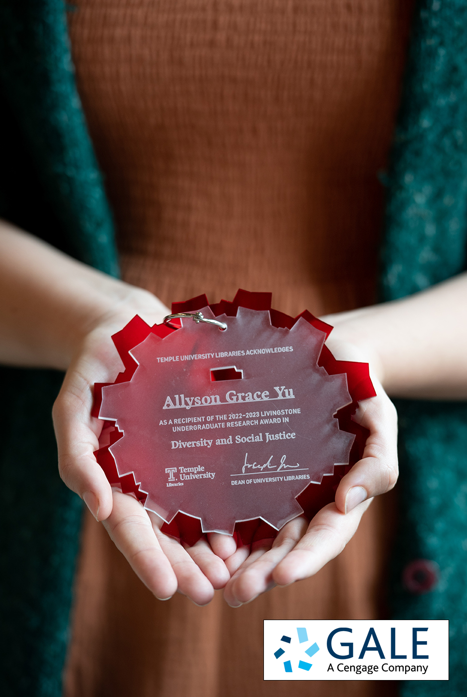 Allyson Grace Yu Hold Livingstone Undergraduate Research Award