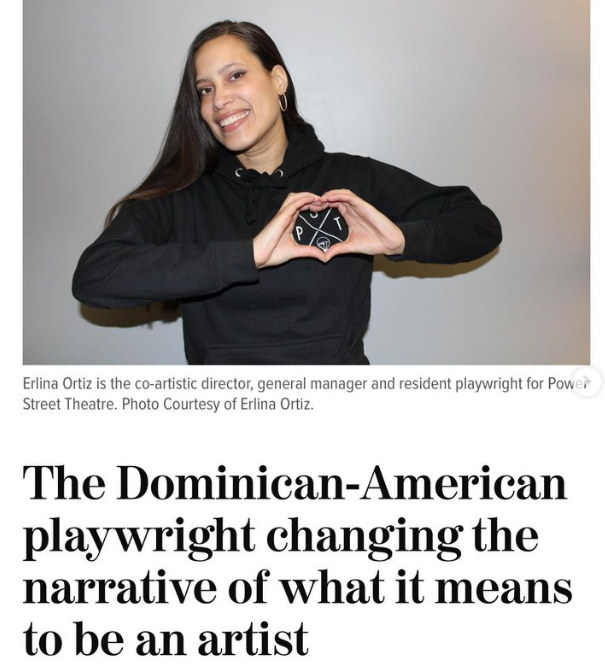 news paper clipping of erlina that states " The Dominican-American playwright changing what it means to be an artist