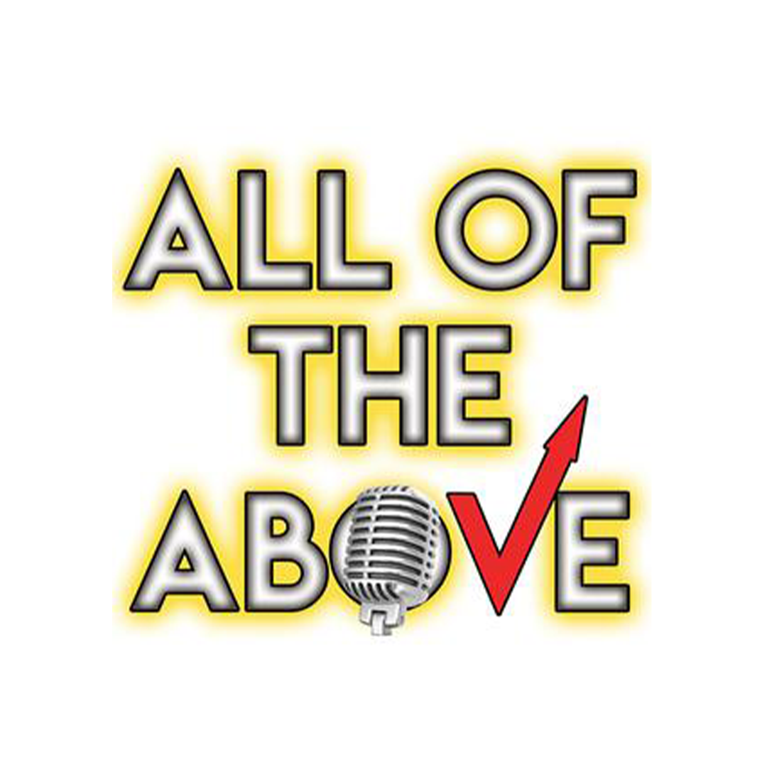 All of the above Logo displays glowing letters and a microphone